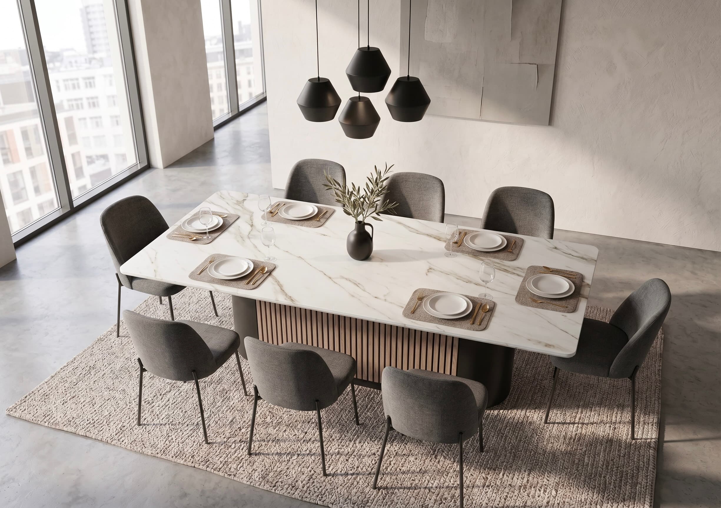 Bespoke Hestoria dining table, collection composition 8