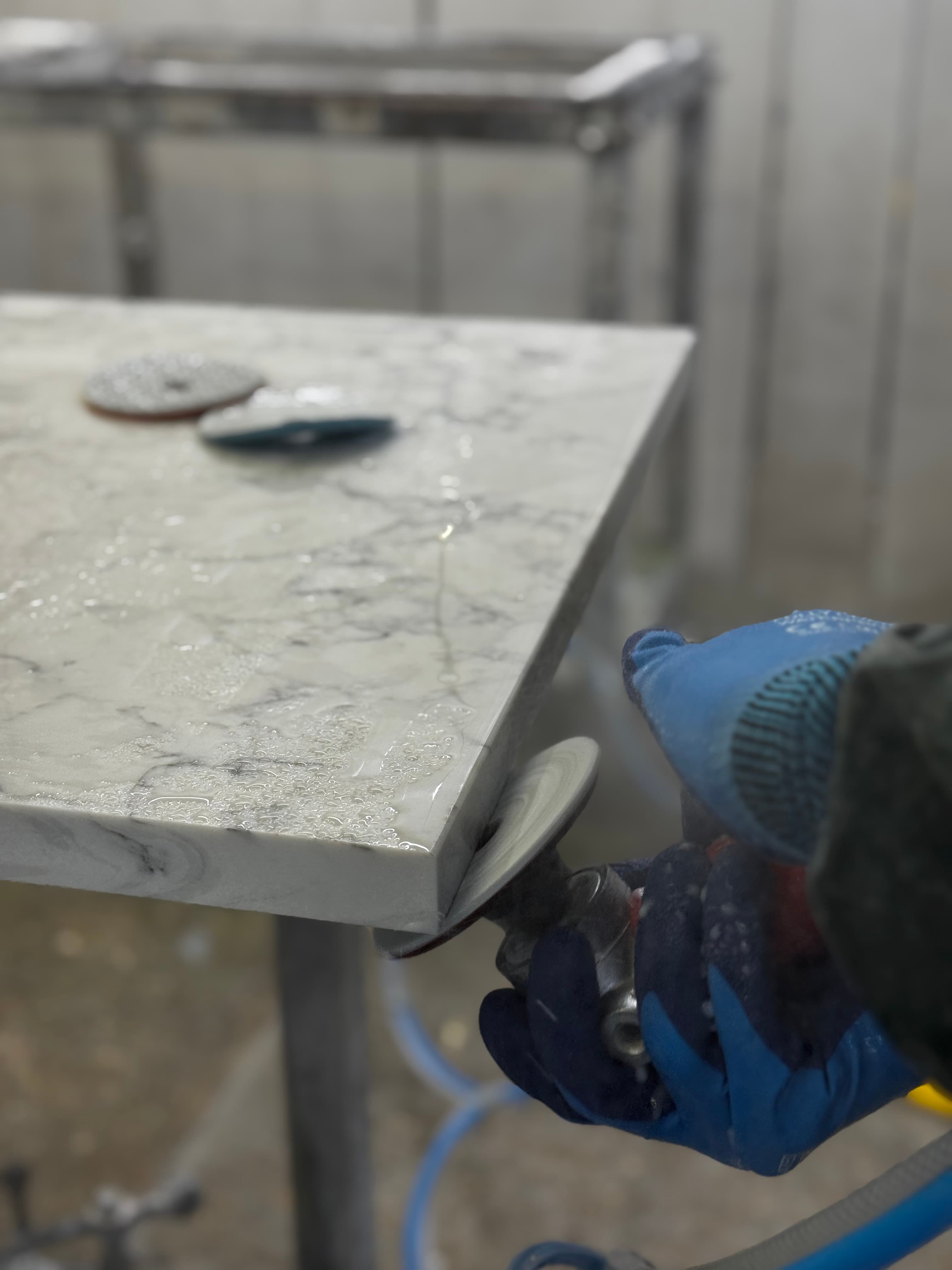 A bespoke stone dining table, made for gathering