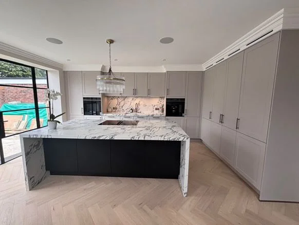 Large Marble Kitchen Island